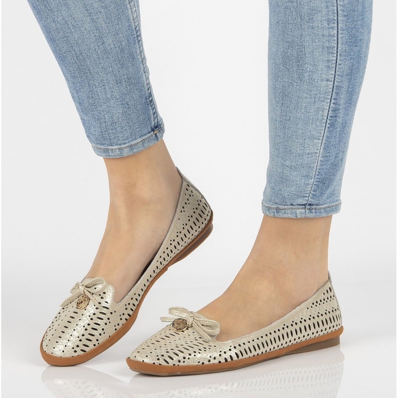 Leder durchbrochene Herren Filippo DP2034 / 21 Gehen Sie golden 2