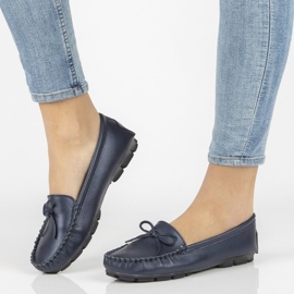 Lederhalbschuhe Filippo DP004 / 21 Nv marineblau 1
