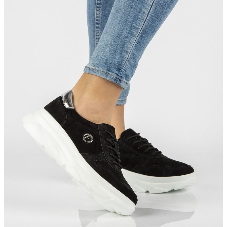 Lederturnschuhe Filippo DP2138 / 21 Bk schwarz 1