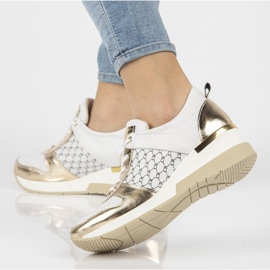 Lederturnschuhe Filippo 062 Weißgold golden 1