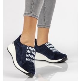 Lederturnschuhe Filippo DP2053 / 21 Nv marineblau navy blau 1