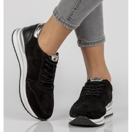 Lederturnschuhe Filippo DP2049 / 21 Bk schwarz 1