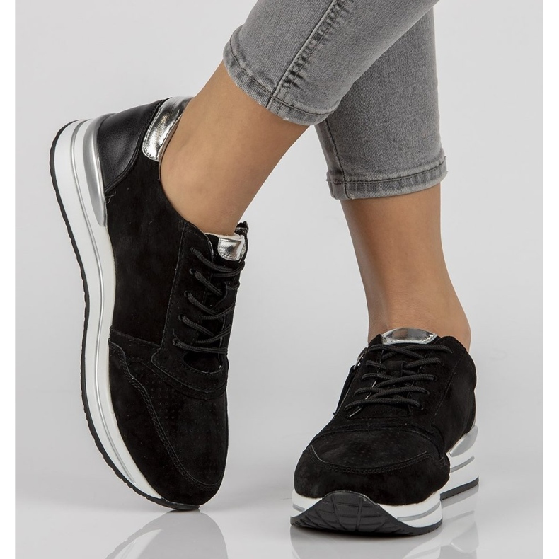 Lederturnschuhe Filippo DP2049 / 21 Bk schwarz 1