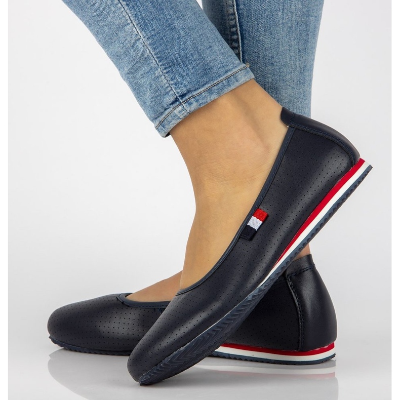 Lederballerinas Filippo DP2171 / 21 Nv marineblau 1