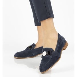 Lederhalbschuhe Filippo DP2148 / 21 Nv marineblau navy blau 1