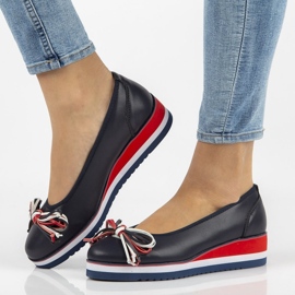 Lederballerinas Filippo DP2159 / 21 Nv marineblau rot 1