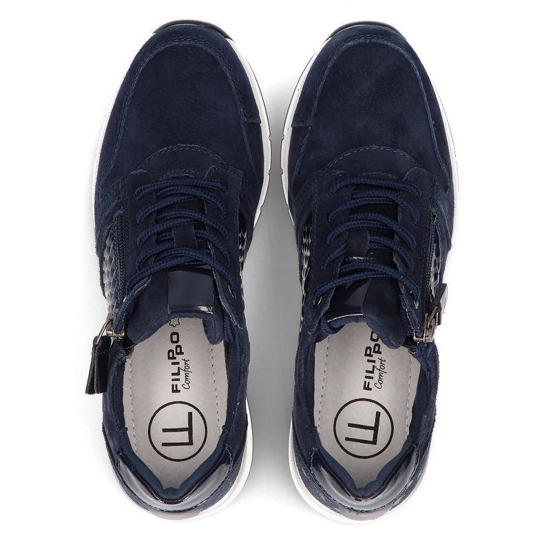 Lederturnschuhe Filippo DP2052 / 21 Nv marineblau 2