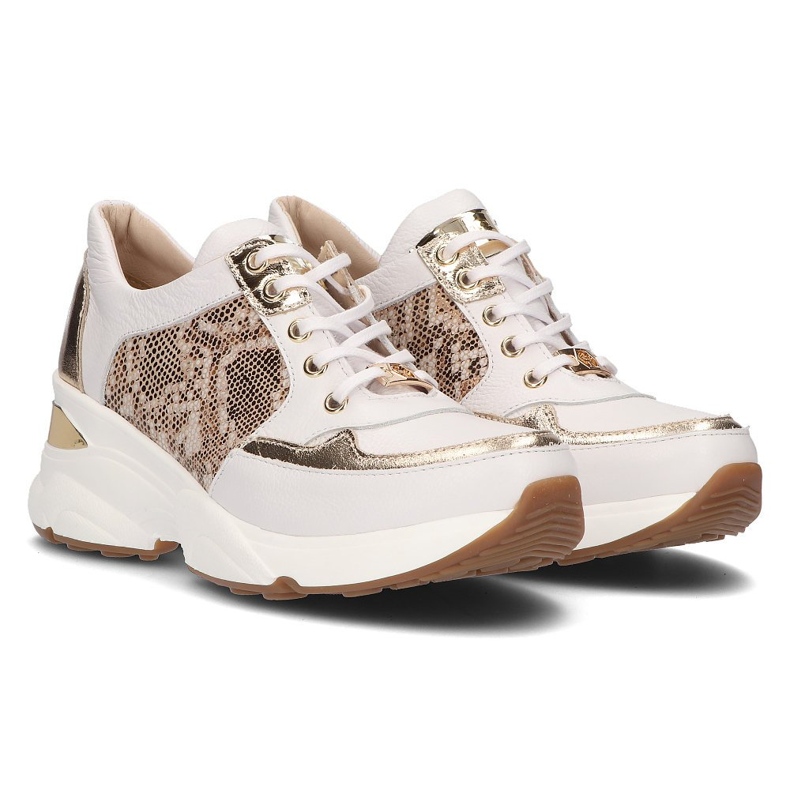 Lederturnschuhe Filippo 087 Weißgold golden 1