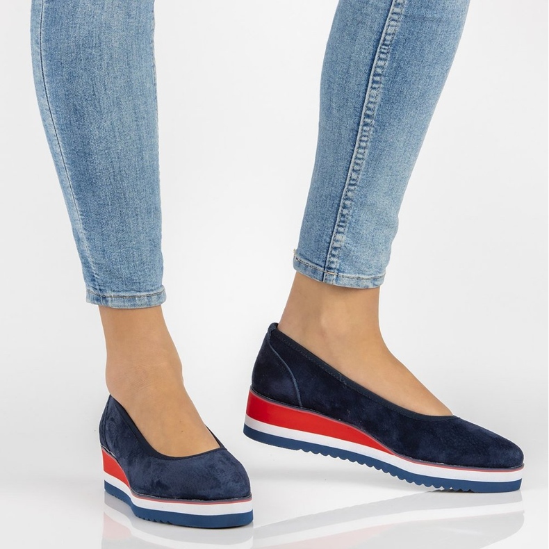 Lederballerinas Filippo DP2323 / 21 Nv marineblau 1