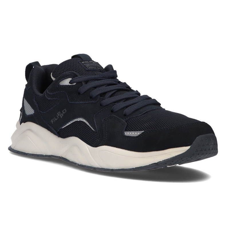 Lederturnschuhe Filippo MSP2119 / 21 Nv marineblau 1