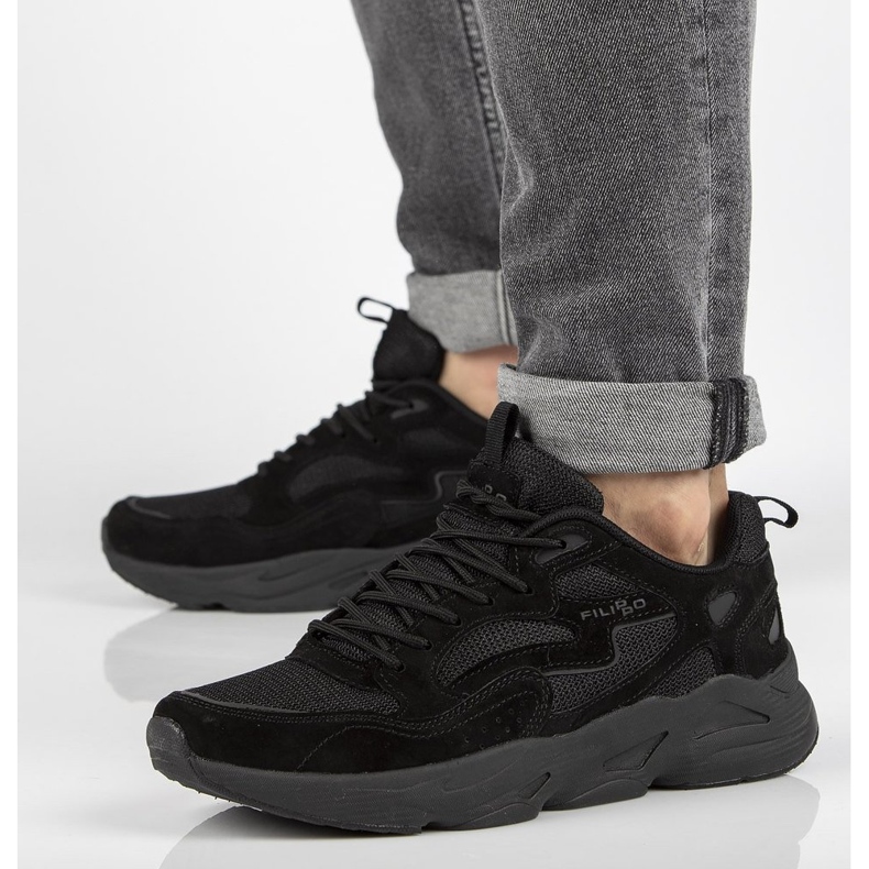 Lederturnschuhe Filippo MSP2116 / 21 Bk schwarz 1