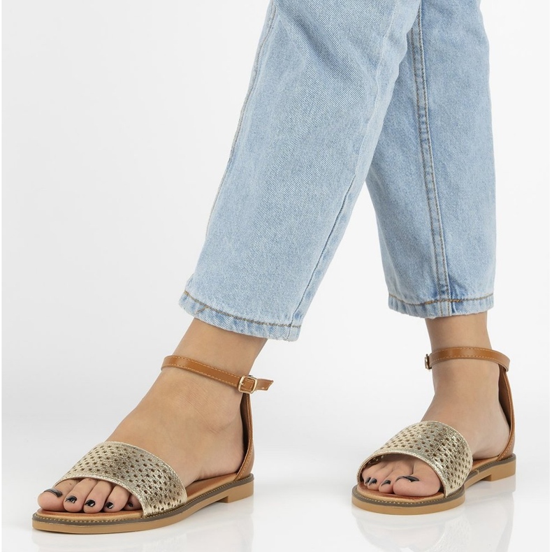 Filippo DS2102 / 21 Go Br braune Sandalen golden 2