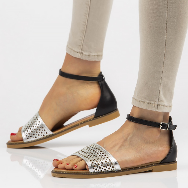 Filippo DS2102 / 21 Si Bk Sandalen schwarz silber silber- 1