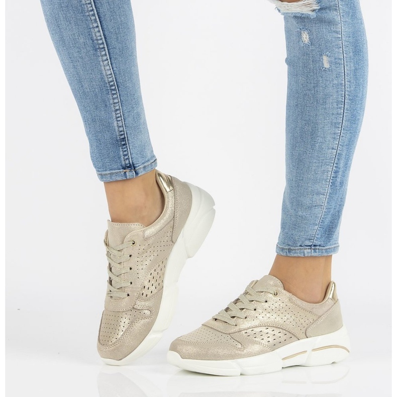 Lederturnschuhe Filippo DP2156 / 21 Go gold golden 1