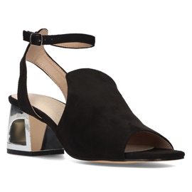 Schwarze Filippo DS2107 / 21 Bk Sandaletten mit Absatz 1