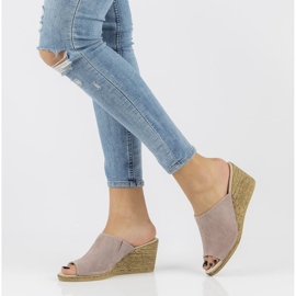 Lederhausschuhe Filippo DK2143 / 21 Sd beige-meliert mehrfarbig rosa 1