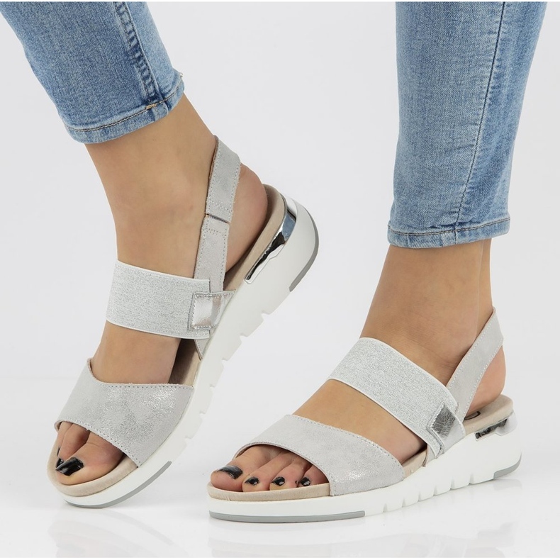 Ledersandalen Filippo DS2140 / 21 Si silber 1