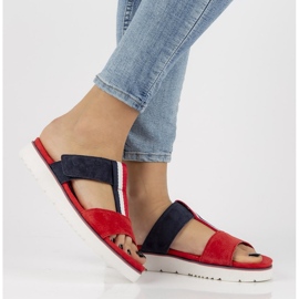 Lederhausschuhe Filippo DK2170 / 21 Rd Nv rot navy blau 1