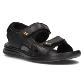 Herrensandalen aus Leder Filippo MS2305 / 21 Bk schwarz 1