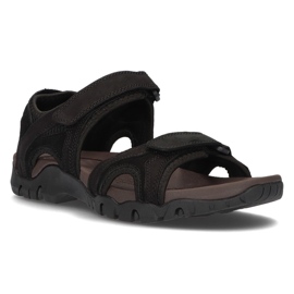Herrensandalen aus Leder Filippo MS2306 / 21 Bk schwarz 1