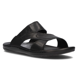 Herrenhausschuhe aus Leder Filippo MK2304 / 21 Bk schwarz 1