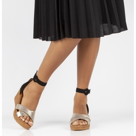 Ledersandalen Filippo 04565-25 / 00-5 gold und schwarz golden 1