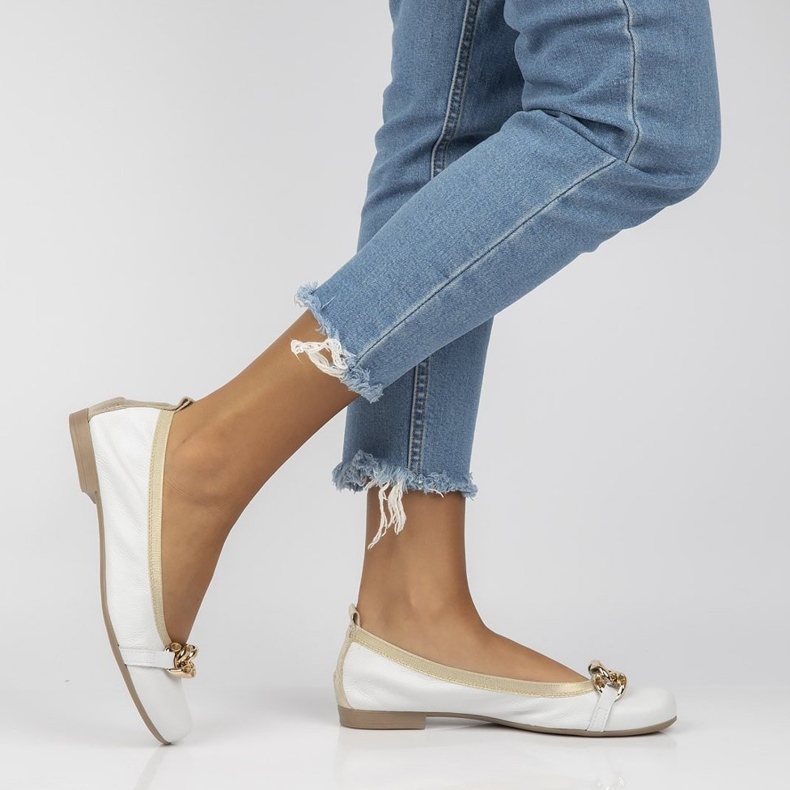 Leder Filippo 100 Ballerinas weiß 1