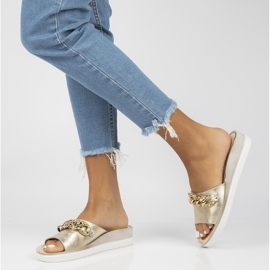 Lederpantoffeln Filippo 105 Gold golden 2