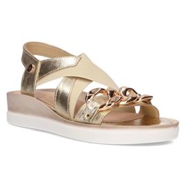 Ledersandalen Filippo 109 beige und gold 2