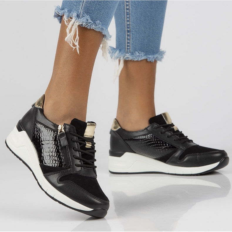 Lederturnschuhe Filippo DP2052 / 21 Bk schwarz 2