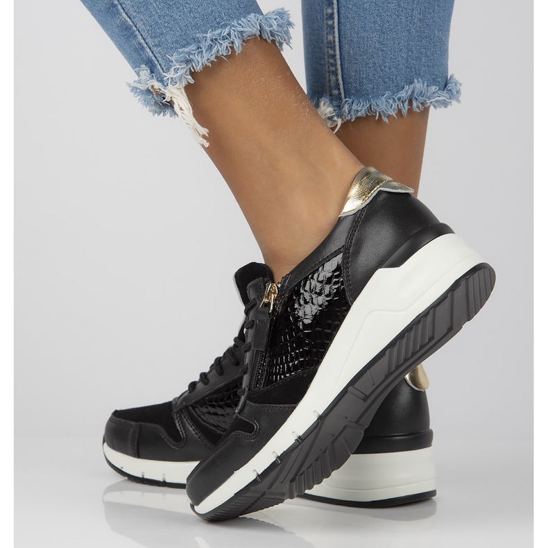 Lederturnschuhe Filippo DP2052 / 21 Bk schwarz 1