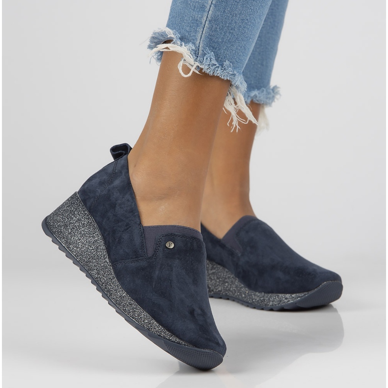 Lederturnschuhe Filippo DP1500 / 21 Nv marineblau navy blau 1