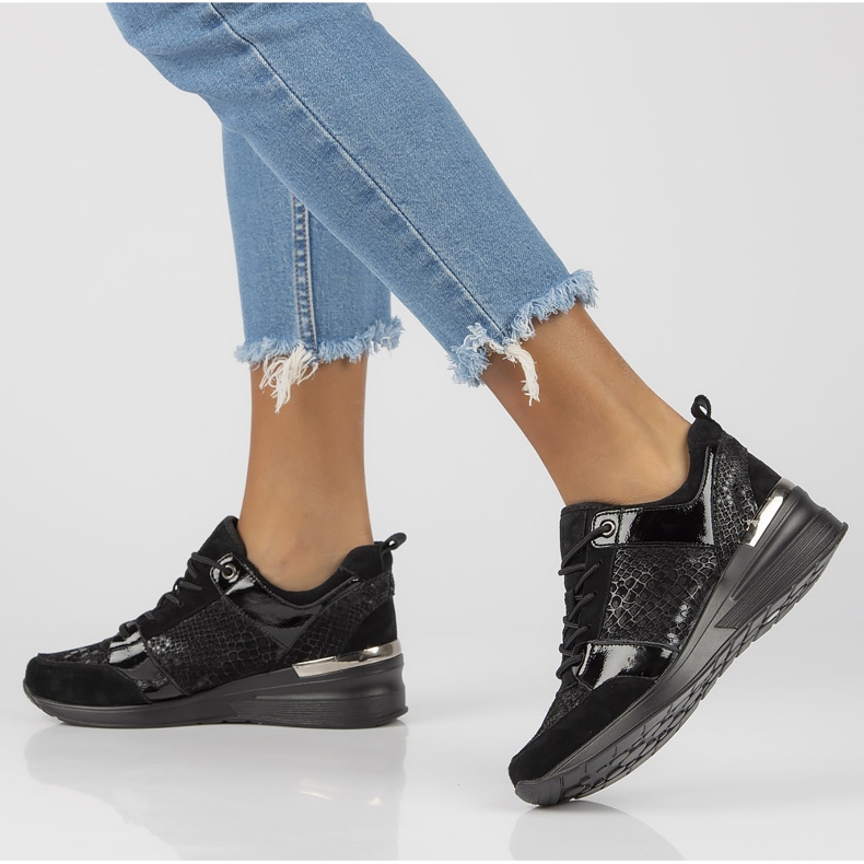 Lederturnschuhe Filippo DP3170 / 21 Bk schwarz 1