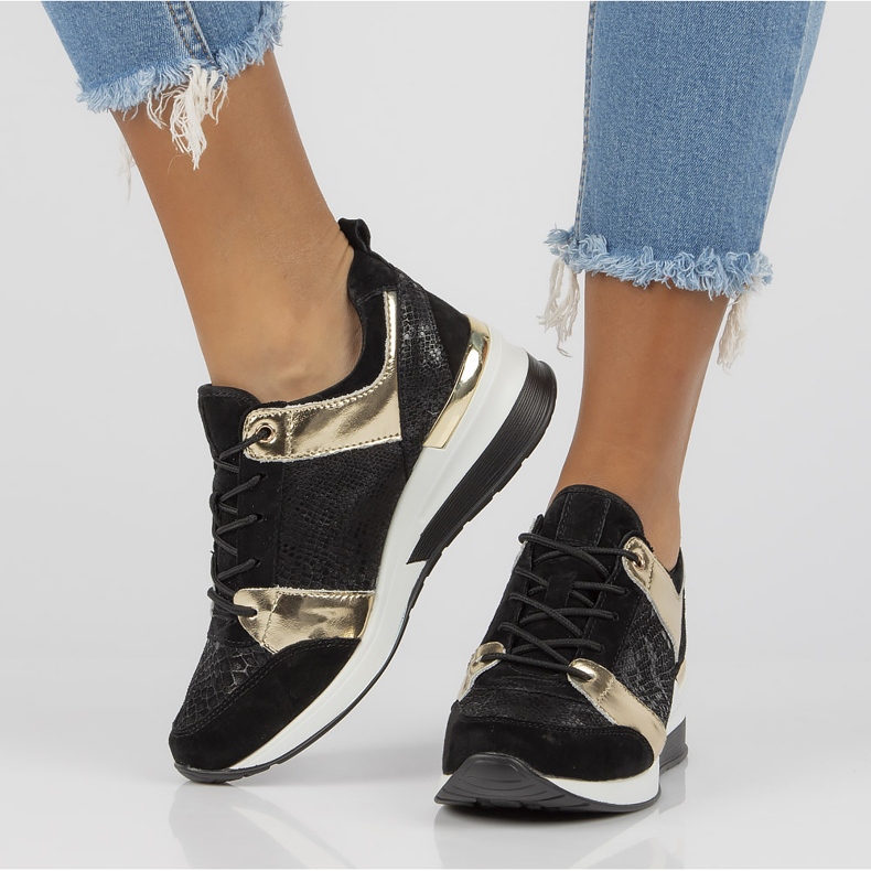 Ledersneakers Filippo DP3170 / 21 Go schwarz gold 2