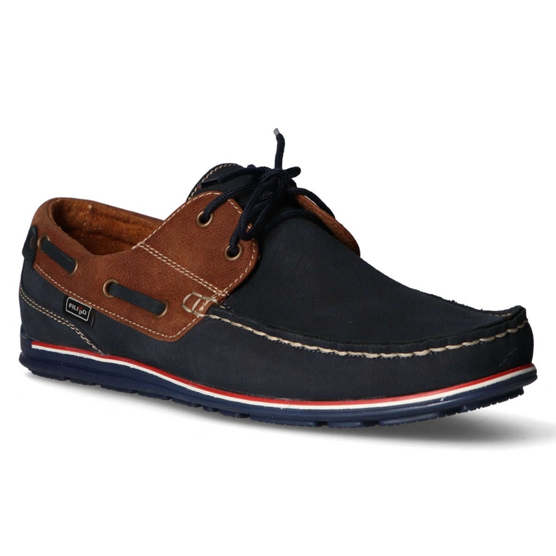 Loafer Filippo 1774 K Granat + Braunes Nubukleder marineblau 1