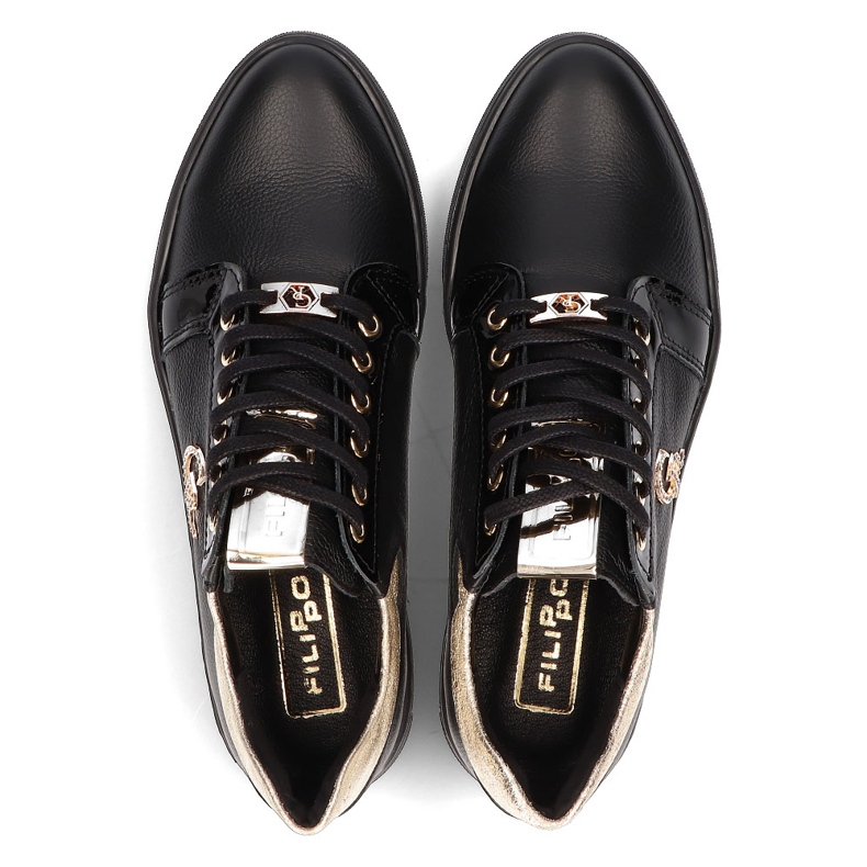 Lederturnschuhe Filippo 128 schwarz 1