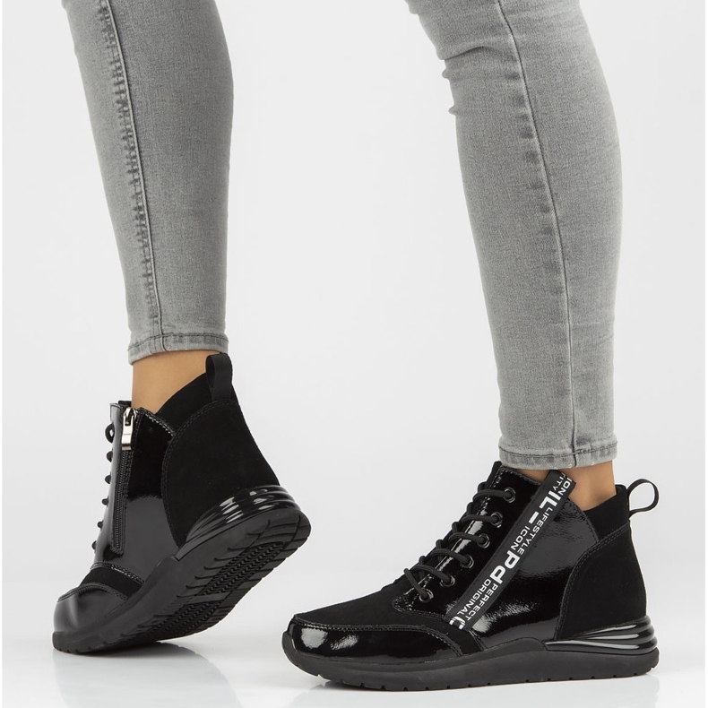 Lederturnschuhe Filippo DP3062 / 21 Bk Schwarz 1