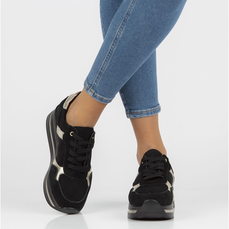 Lederturnschuhe Filippo DP2004 / 21 Bk schwarz 1