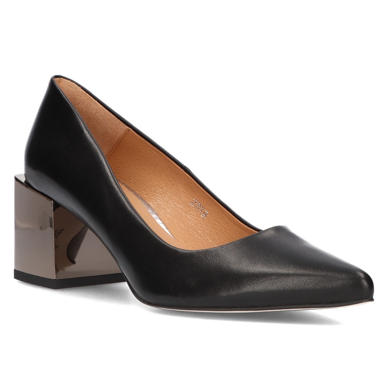 Pumps Filippo 2018 aus Leder Nickel schwarz 1