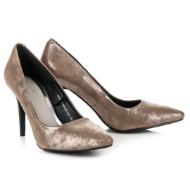 Vinceza Glänzende Absätze gelb 2