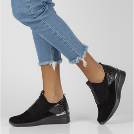 Lederturnschuhe Filippo DP1689 / 22 Bk Bk Schwarz 1