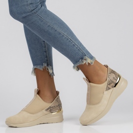 Lederturnschuhe Filippo DP1689 / 22 Seien Sie beige 1