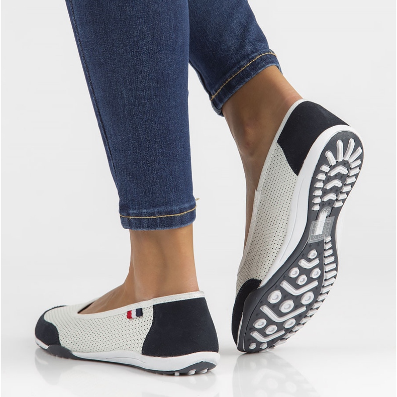 Lederschuhe Filippo DP142 / 22 Wh Nv weiß und marineblau navy blau 2