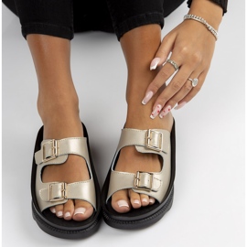 Lederpantoffeln Filippo DK3599 / 22 Gehen Sie golden 2