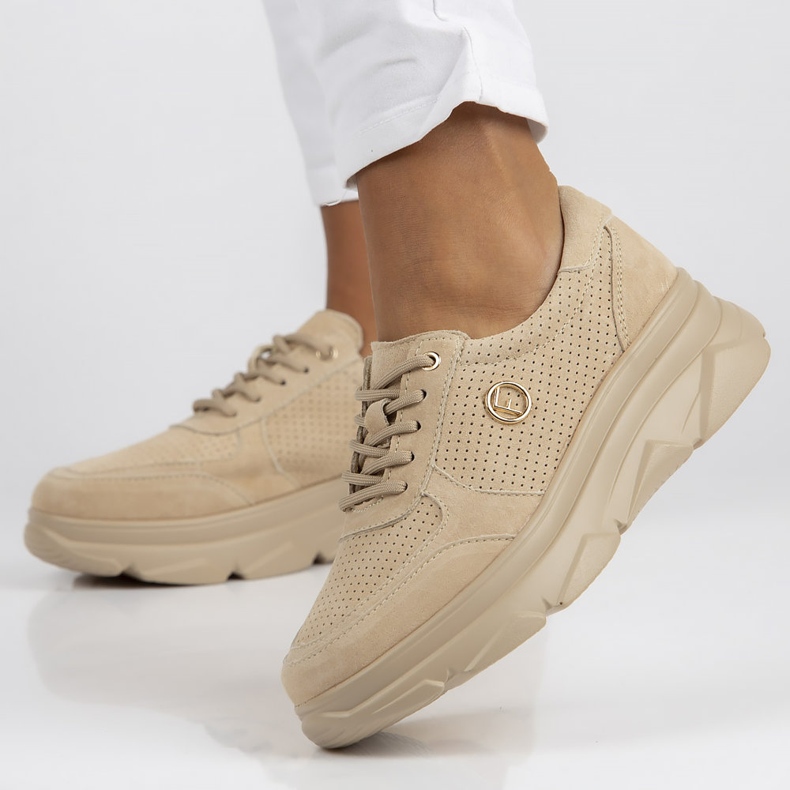 Lederturnschuhe Filippo DP2138 / 22 Be Be beige 2