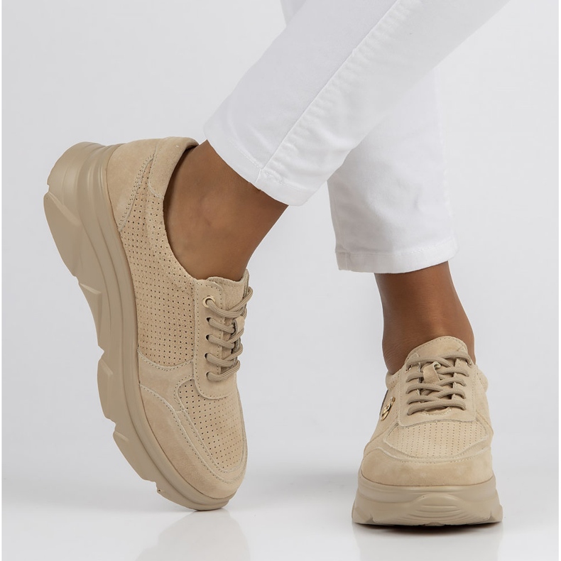 Lederturnschuhe Filippo DP2138 / 22 Be Be beige 1