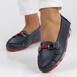 Lederhalbschuhe Filippo DP3613 / 22 Nv Rd marineblau 1