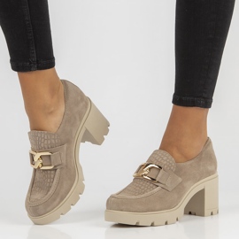 Lederschuhe Filippo 20097 Taupe grau 1