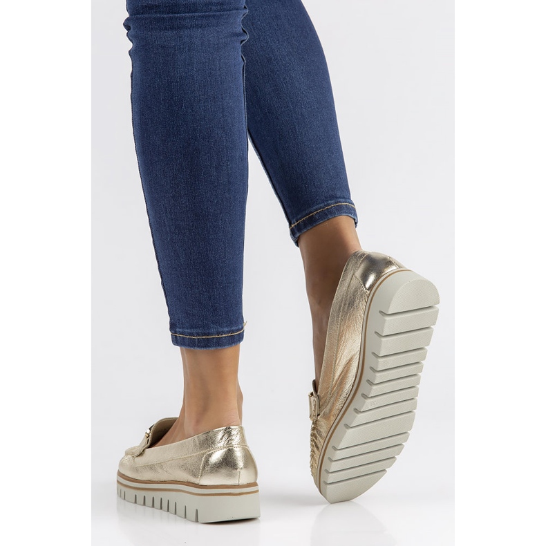 Lederhalbschuhe Filippo 10134 Gold golden 2