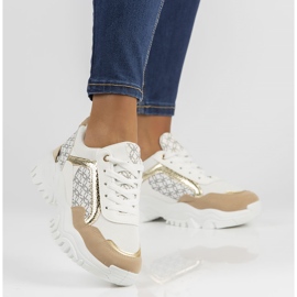 Turnschuhe Filippo BB116 weiß und beige 1